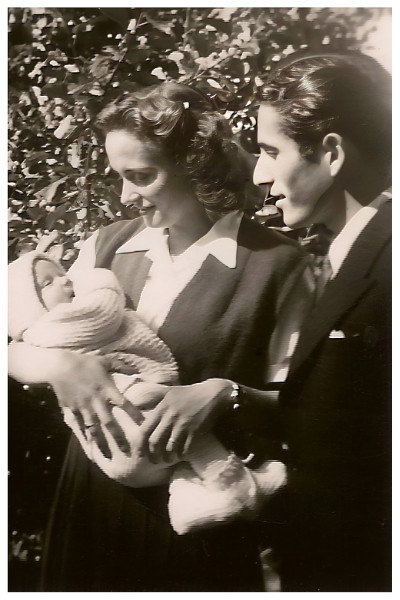 Hanni Grimbühler-Studer, Waldemar Grimbühler-Studer, Othmar Grimbühler-Furrer (1945), Vintage Photo 1945