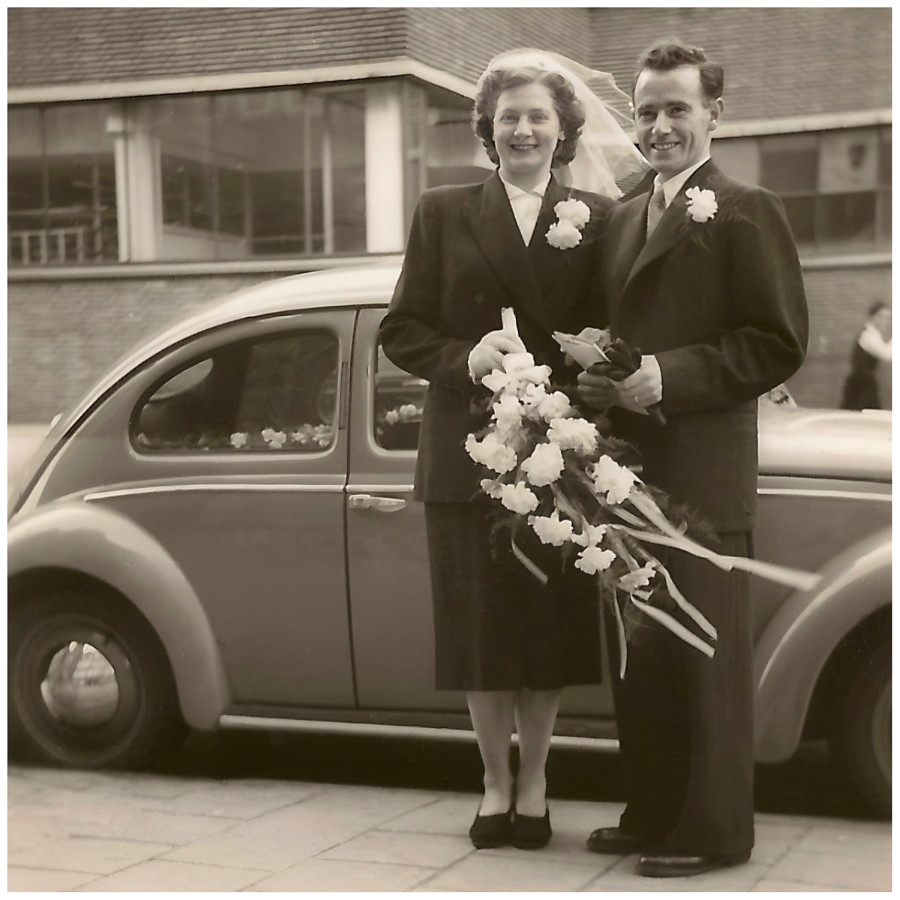 Hochzeit Greti Grimbühler-Lubbe und Rolf Grimbühler-Lubbe (1951), Vintage Photo 1951