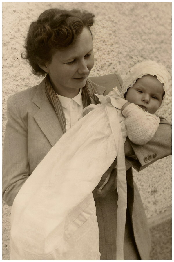 Taufe Hugo Kohler (1951), Regina Kohler-Lanz, Vintage Photo Baptism 1951
