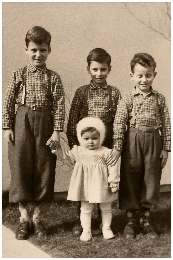 Othmar Grimbühler-Furrer, Kurt Grimbühler, Sven Grimbühler, Anita Grimbühler (1954), Vintage Children Photo 1954
