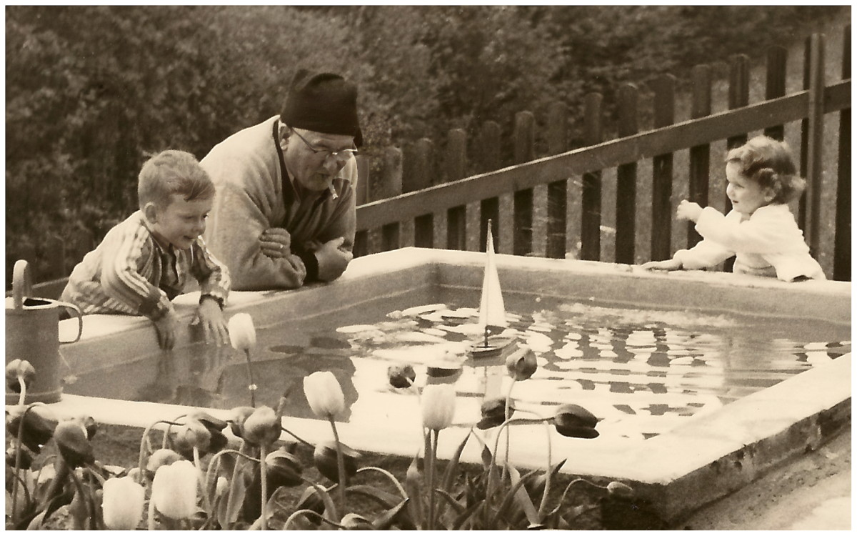 Max Grimbühler-Weibel, Martin Grimbühler-Steiner, Marianne Rihs-Grimbühler(1956), Vintage Photo 1956
